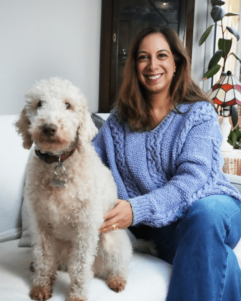 Homeopathy practitioner with her dog